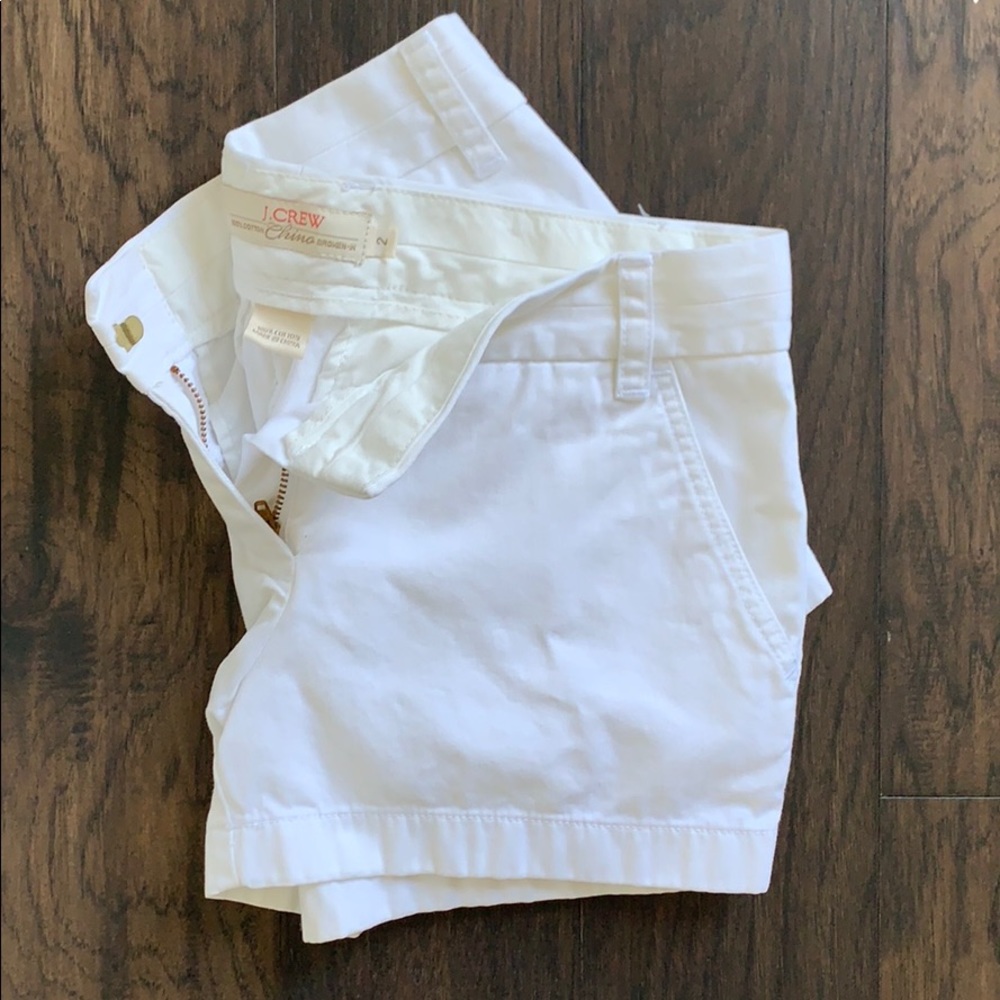 J. Crew chino broken in white shorts size 2